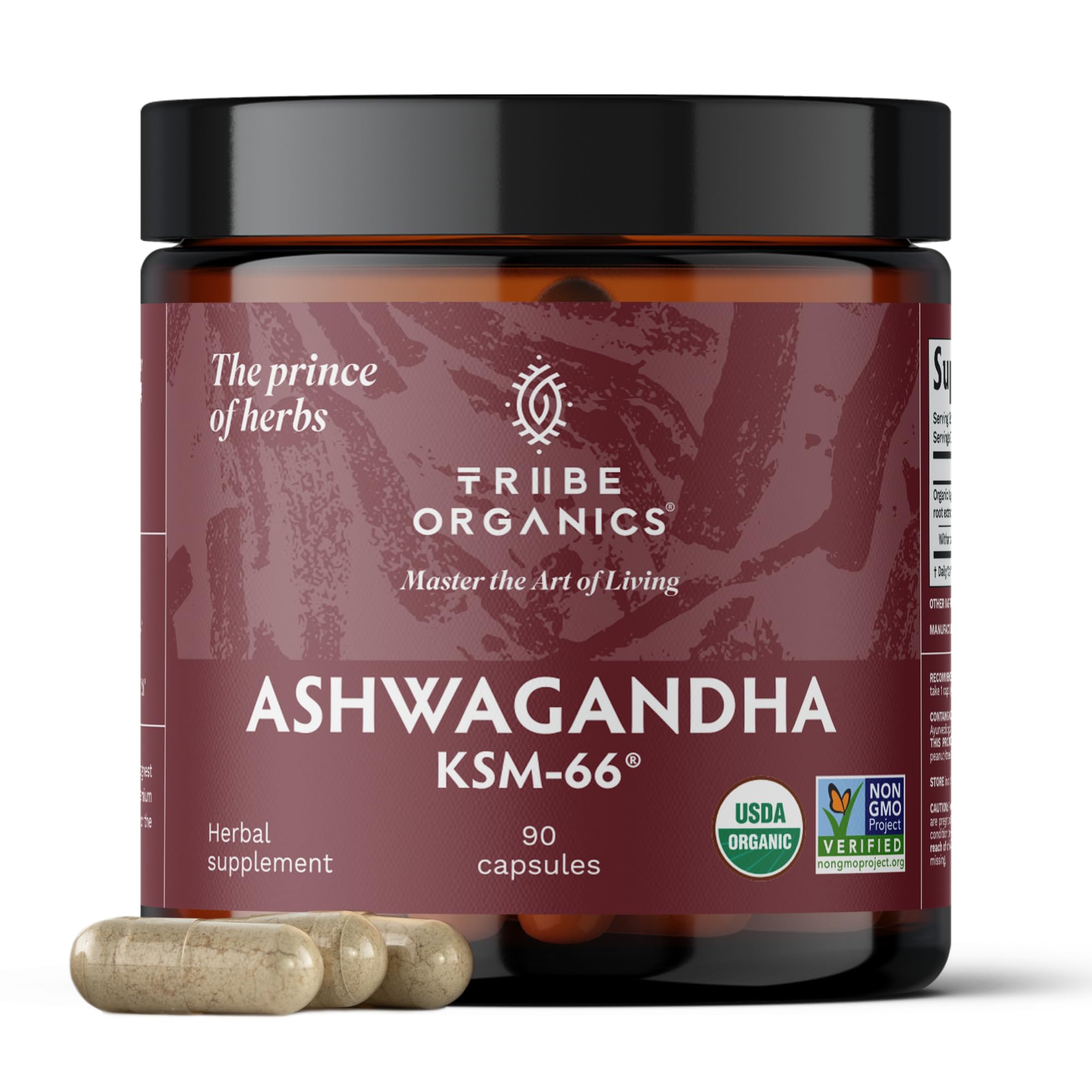Foto 2 pulgar | Suplemento Tribe Organics Ashwagandha Ksm 66 Raíz Orgánica Pura - Venta Internacional.