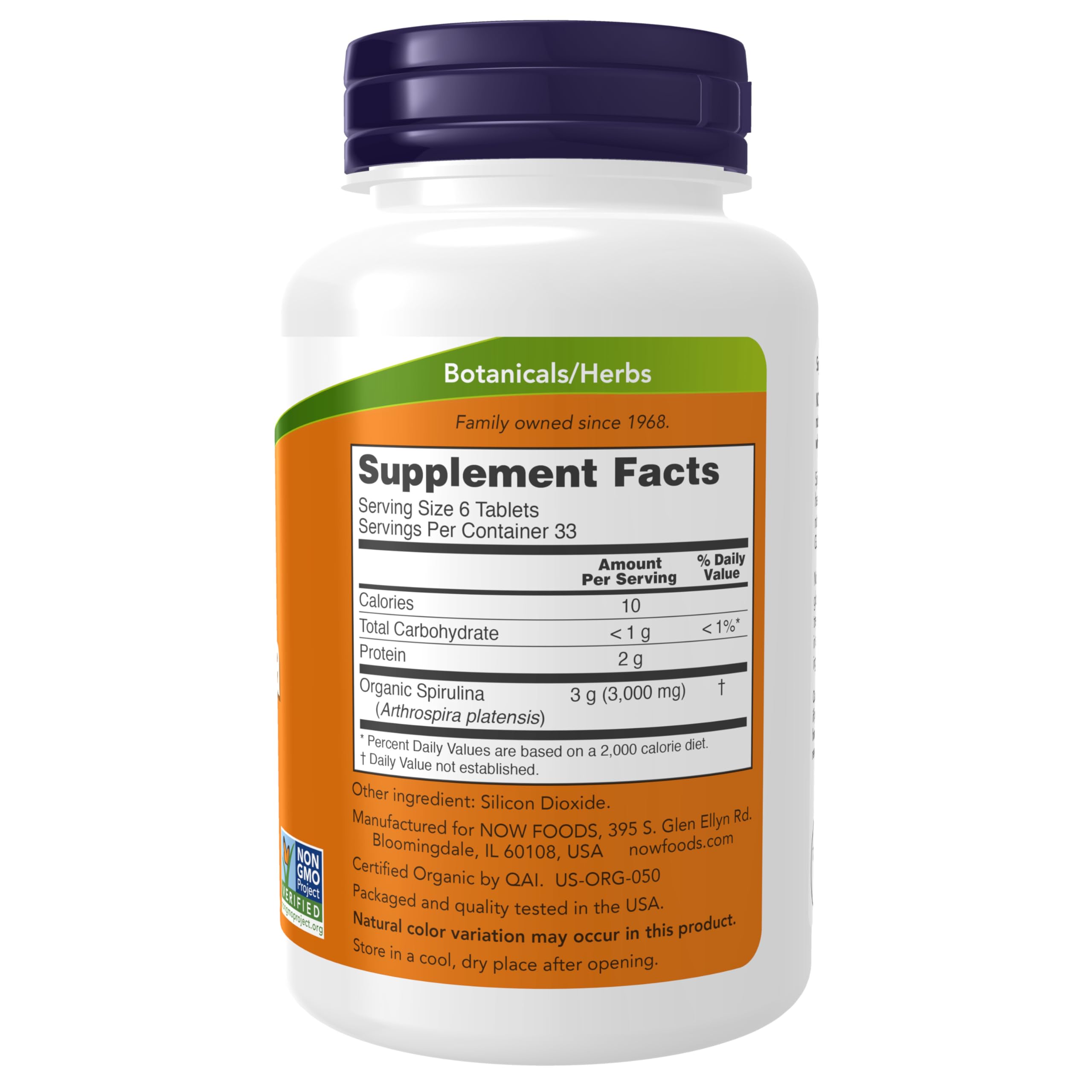 Foto 2 | Supplements Now Foods Espirulina Orgánica 500 Mg Con Vitaminas 200 Tabletas - Venta Internacional.