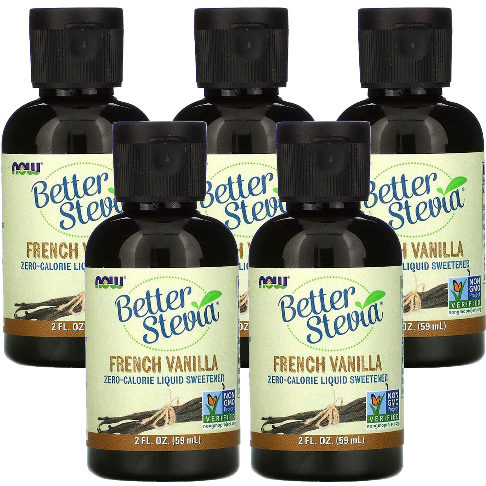Stevia Líquida Now Foods, Vainilla Francesa, 60 Ml (paquete De 5) - Venta Internacional.