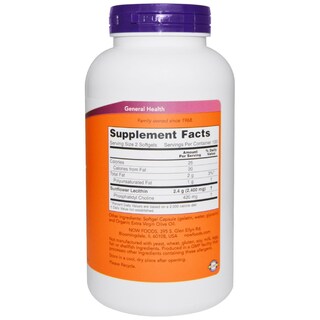 Foto 2 | Suplemento Now Foods Lecitina De Girasol 1200 Mg 200 Cápsulas Blandas X2 - Venta Internacional.