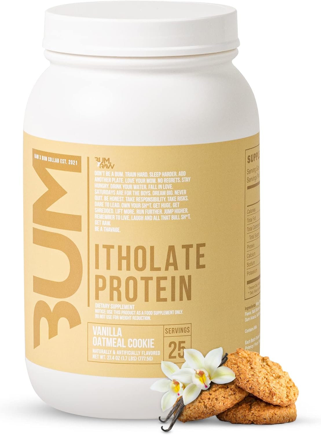 Foto 2 pulgar | Proteina Isolatada Cbum Raw Nutrition 1.72 Lbs 25 Servicios Vanilla Oatmeal Cookie