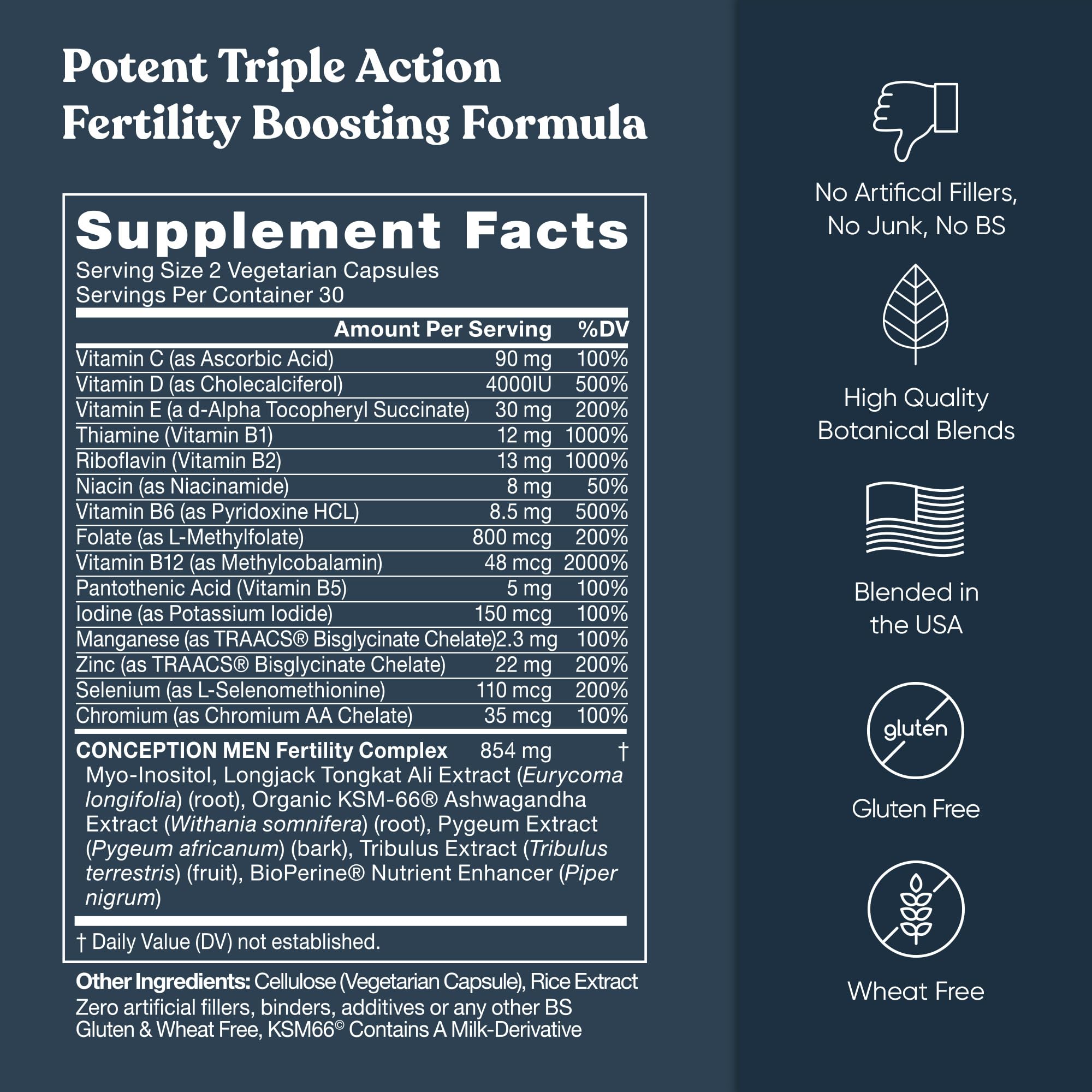 Foto 6 pulgar | Fertility Supplements Eu Natural Conception para Él 60 Cápsulas - Venta Internacional
