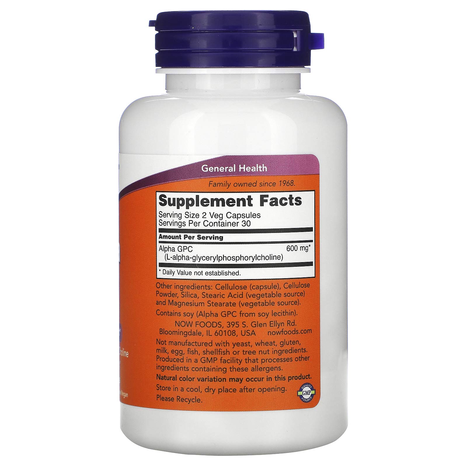 Foto 4 pulgar | Suplemento Now Foods Alpha Gpc 300 Mg 60 Cápsulas Vegetarianas X2 - Venta Internacional.