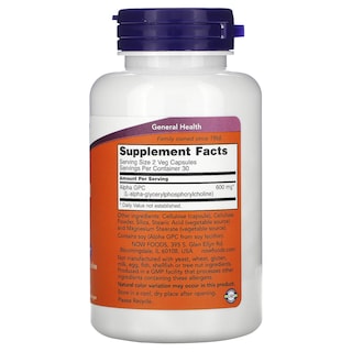 Foto 3 | Suplemento Now Foods Alpha Gpc 300 Mg 60 Cápsulas Vegetarianas X2 - Venta Internacional.