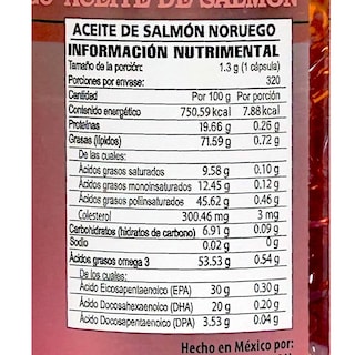 Foto 2 | Aceite de Salmón Noruego Omega 3 All Nature 320 Cápsulas