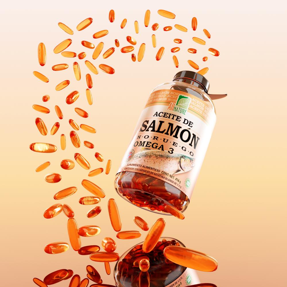 Foto 6 | Aceite de Salmón Noruego Omega 3 All Nature 320 Cápsulas