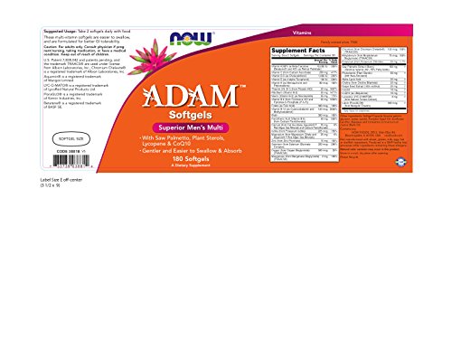 Foto 3 pulgar | Cápsula Blanda Supplement Now Foods Adam Para Hombres Con Múltiples Vitaminas 180 - Venta Internacional.
