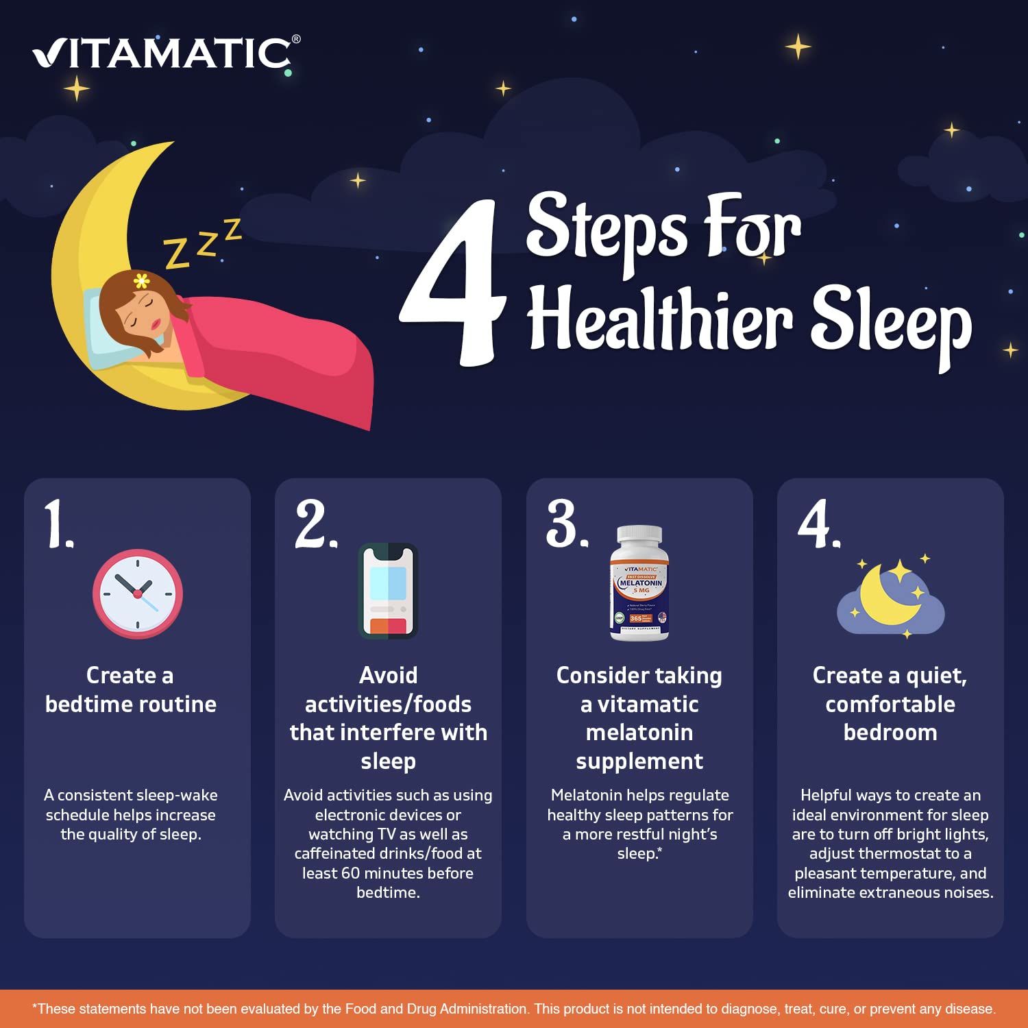 Foto 4 | Suplemento Vitamatic de Melatonina 365 Tabletas-Venta Internacional