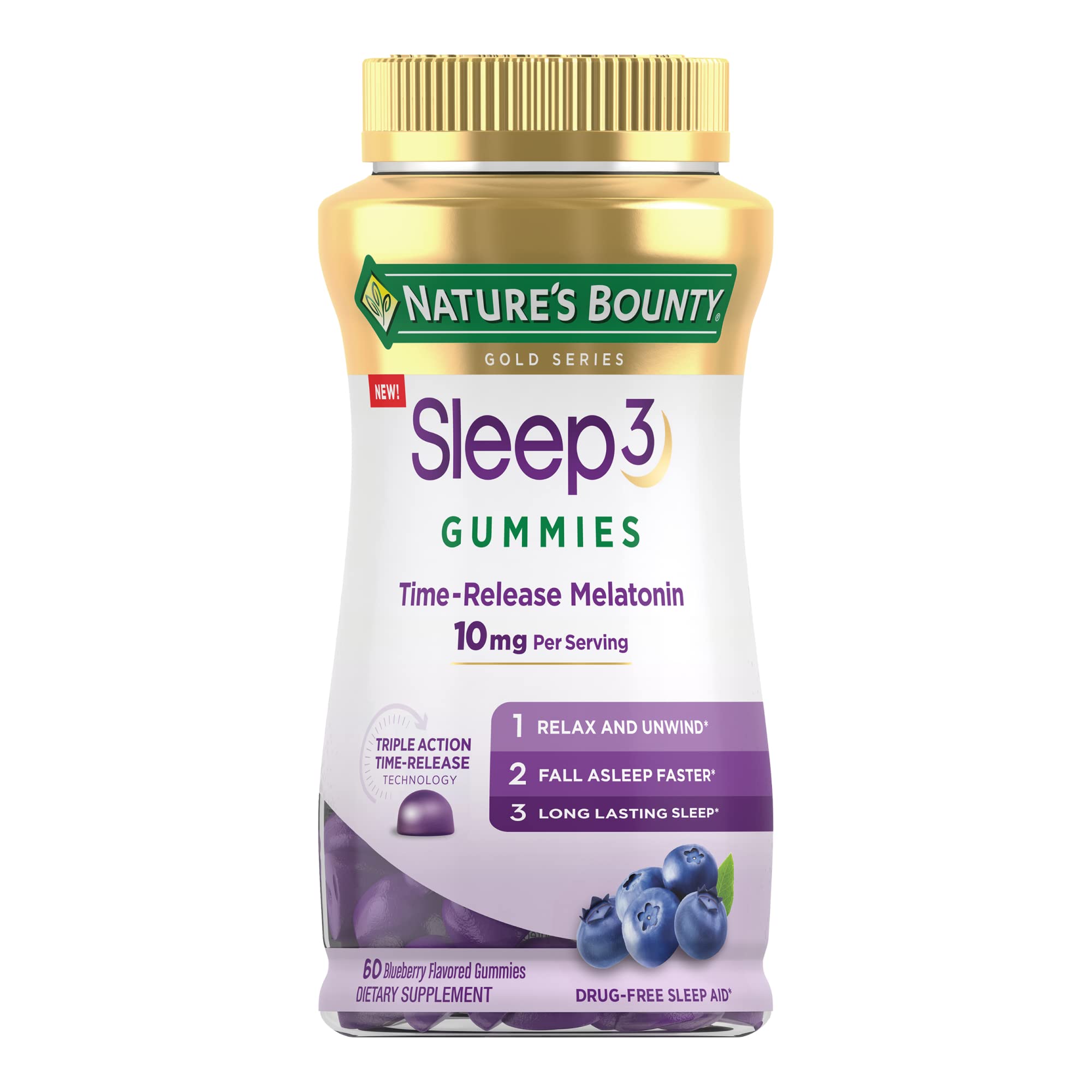 Foto 2 pulgar | Gomitas Sleep Aid Nature's Bounty Sleep3 de Melatonina 10 mg - Venta Internacional
