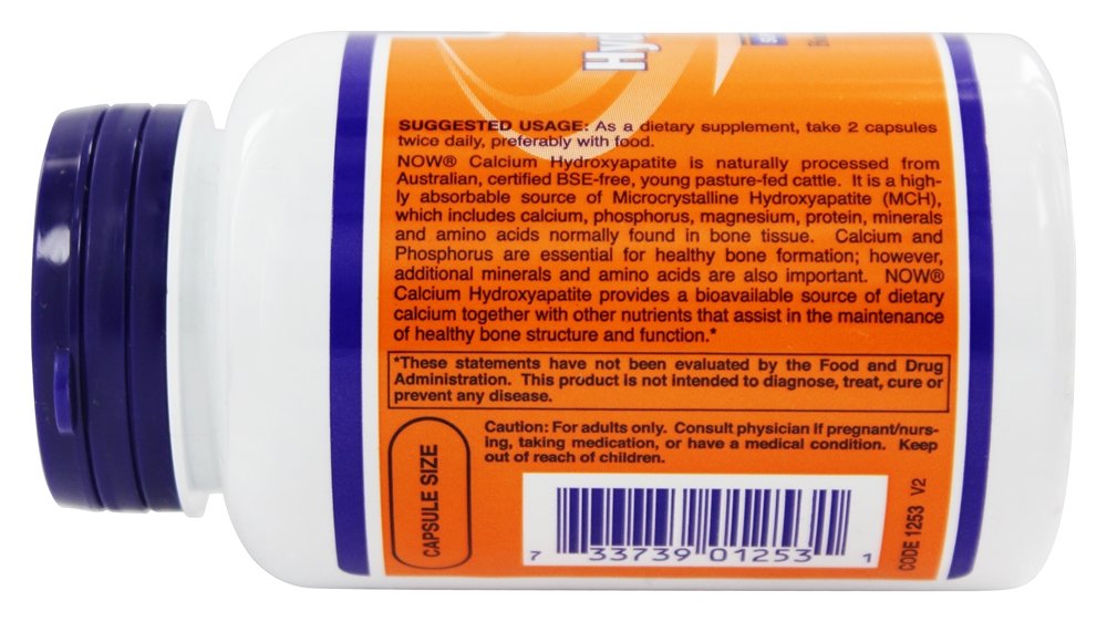 Foto 4 | Suplemento De Calcio Now Foods Hidroxiapatita De Calcio 120 Cápsulas - Venta Internacional.