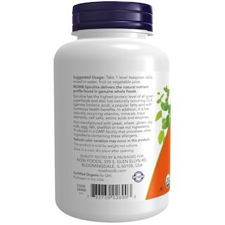 Foto 3 | Espirulina En Polvo De Supplements Now Foods, 120 Ml, Certificada Como Orgánica - Venta Internacional.