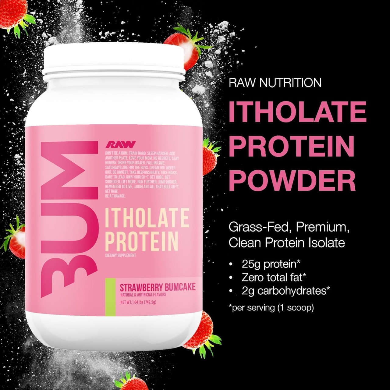 Foto 4 pulgar | Proteina Isolatada Cbum Raw Nutrition 1.72 Lbs 25 Servicios Strawberry Bumcake