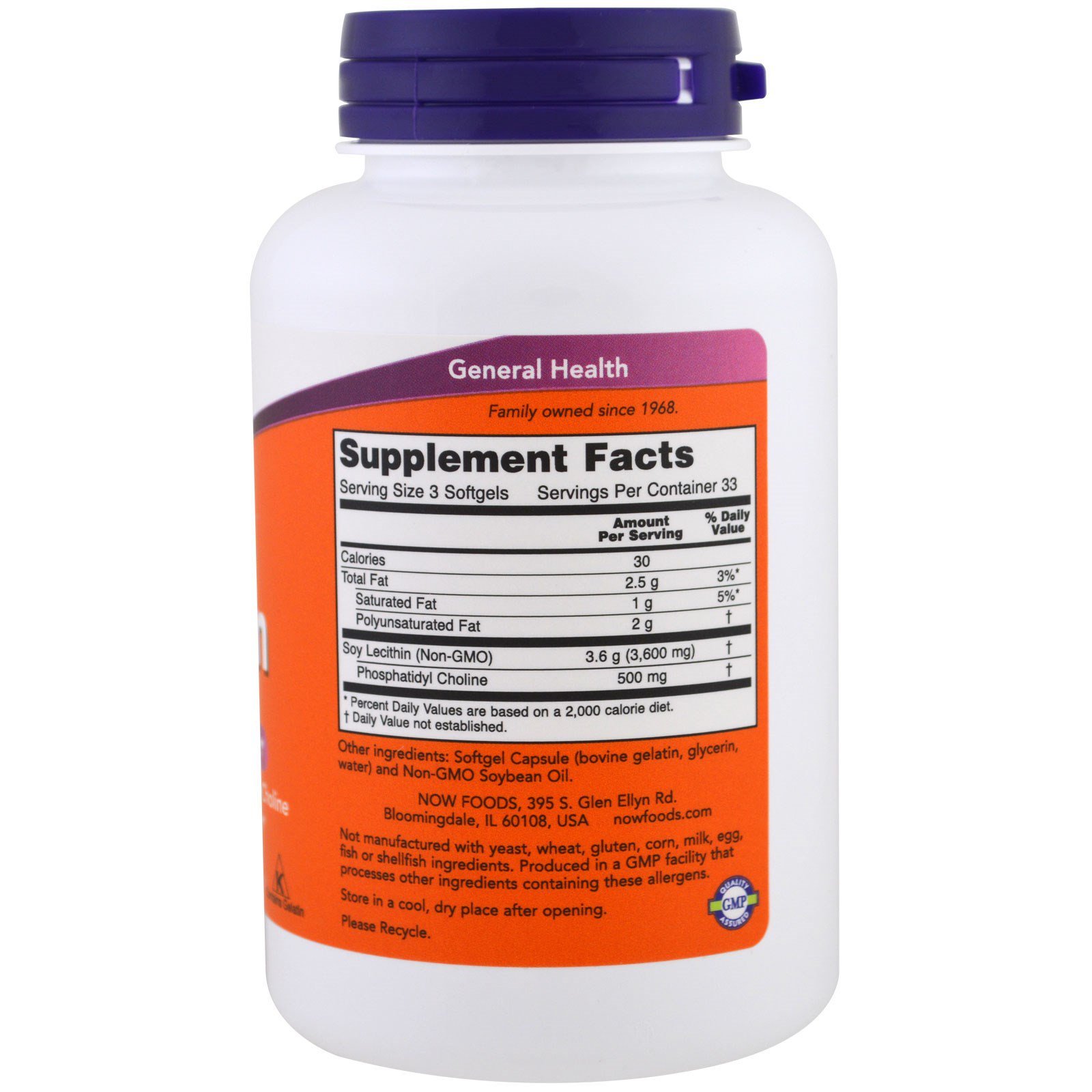 Foto 3 pulgar | Lecitina Supplement Now Foods, 1200 Mg, 100 Cápsulas Blandas (paquete De 2) - Venta Internacional.