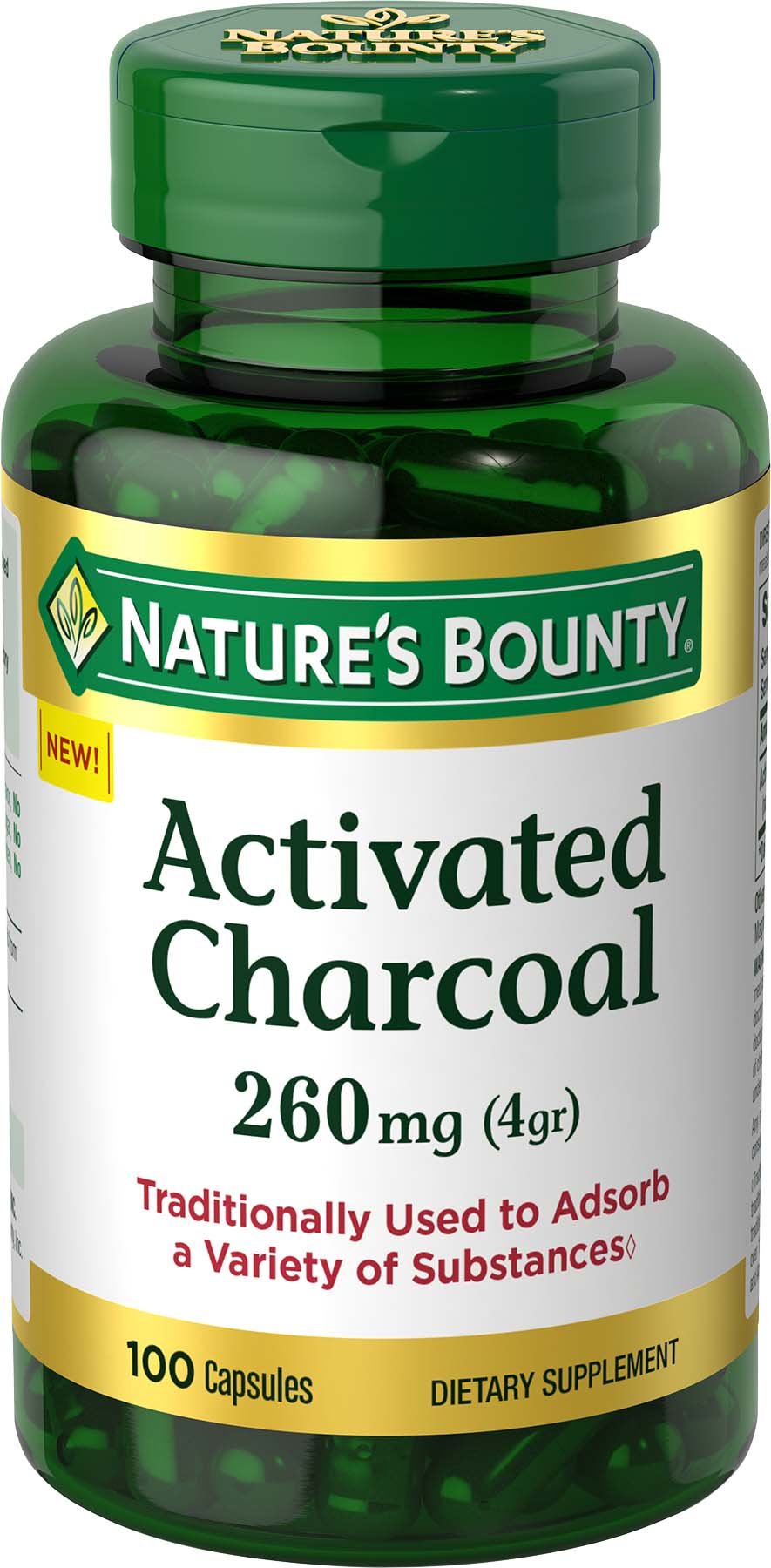 Foto 2 pulgar | Suplemento De Carbón Activado Nature's Bounty 260 Mg 100 Cápsulas - Venta Internacional.