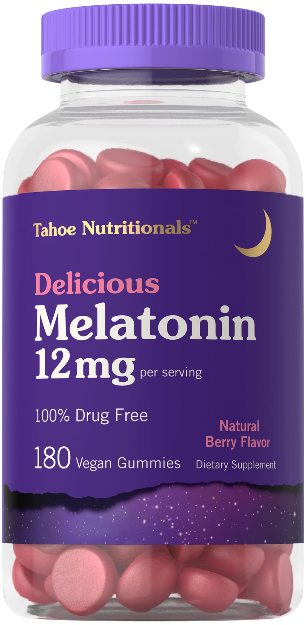 Foto 2 pulgar | Gomitas De Melatonina Tahoe Nutritionals, 12 Mg, 180 Unidades, Veganas - Venta Internacional.