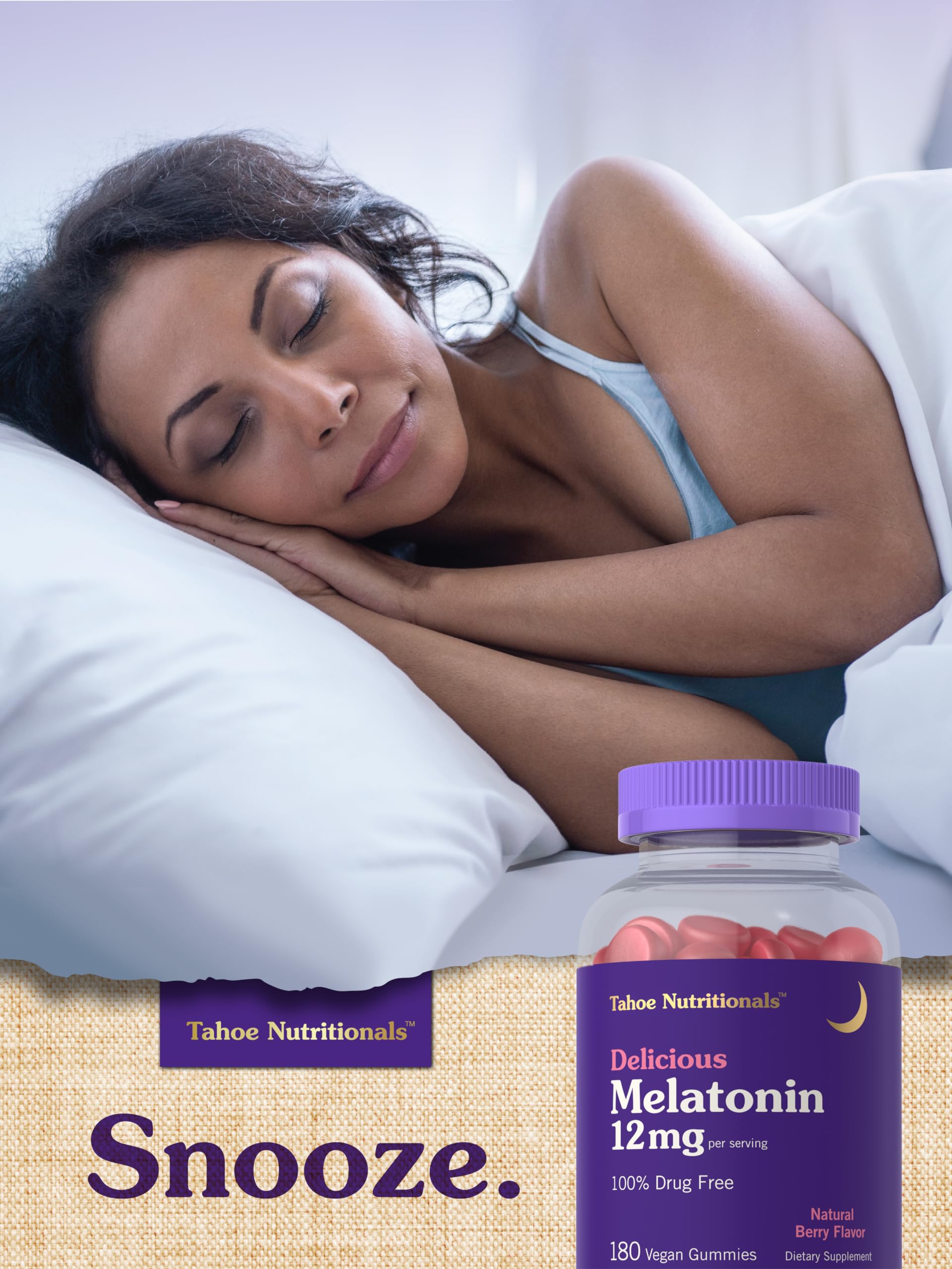 Foto 7 | Gomitas De Melatonina Tahoe Nutritionals, 12 Mg, 180 Unidades, Veganas - Venta Internacional.