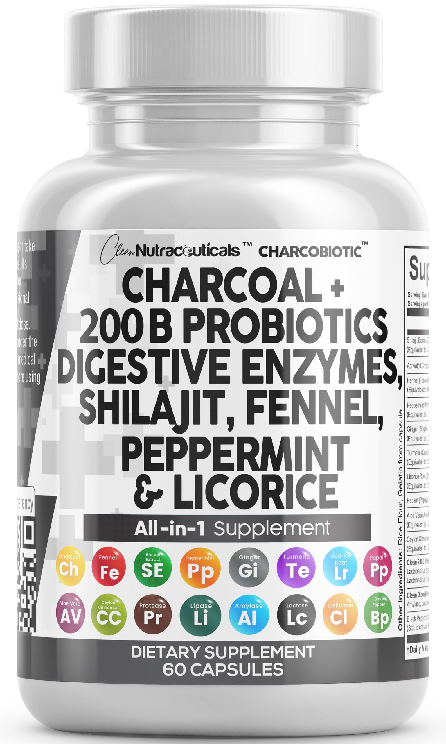 Suplemento Clean Nutraceuticals Carbón Activado de 60 Tabletas-Venta Internacional