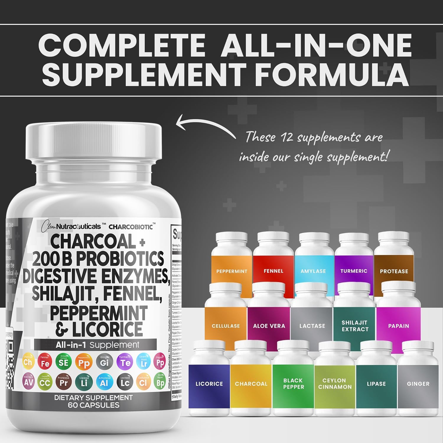 Foto 3 pulgar | Suplemento Clean Nutraceuticals Carbón Activado de 60 Tabletas-Venta Internacional