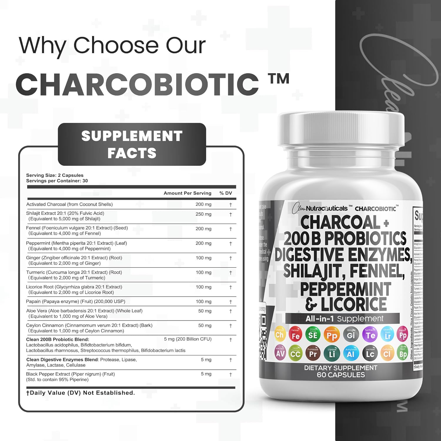 Foto 4 | Suplemento Clean Nutraceuticals Carbón Activado de 60 Tabletas-Venta Internacional