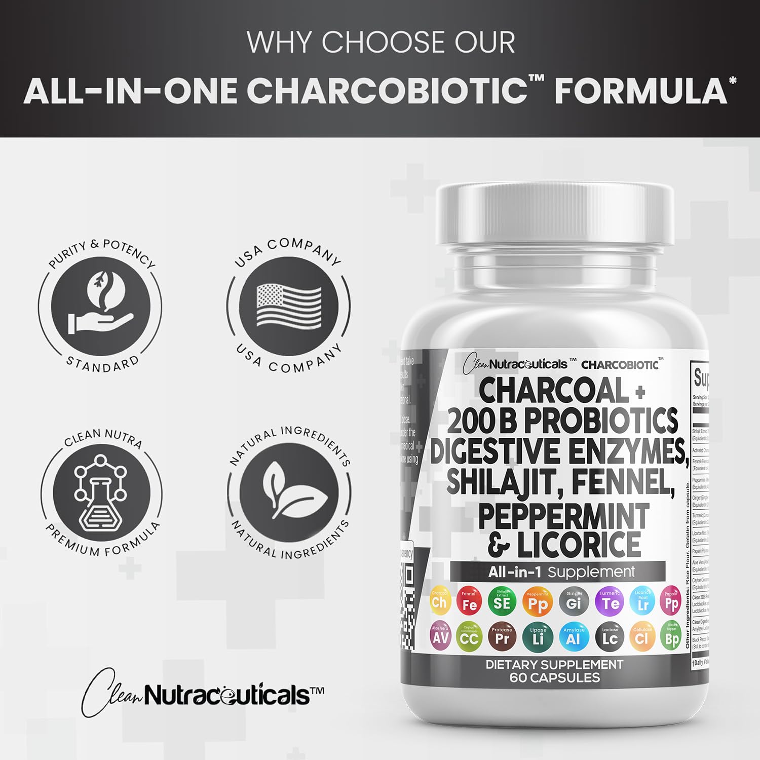Foto 7 pulgar | Suplemento Clean Nutraceuticals Carbón Activado de 60 Tabletas-Venta Internacional