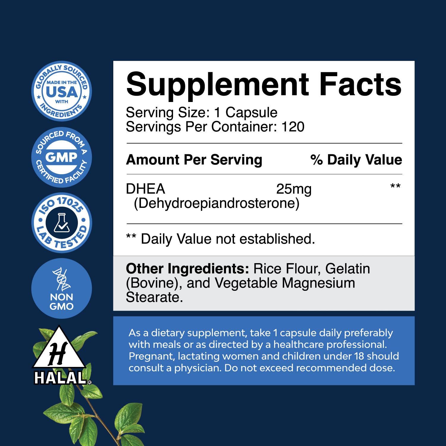 Foto 3 pulgar | Supplement Natures Craft Dhea, Cápsula De 25 Mg Para Mujeres Y Hombres - Venta Internacional.
