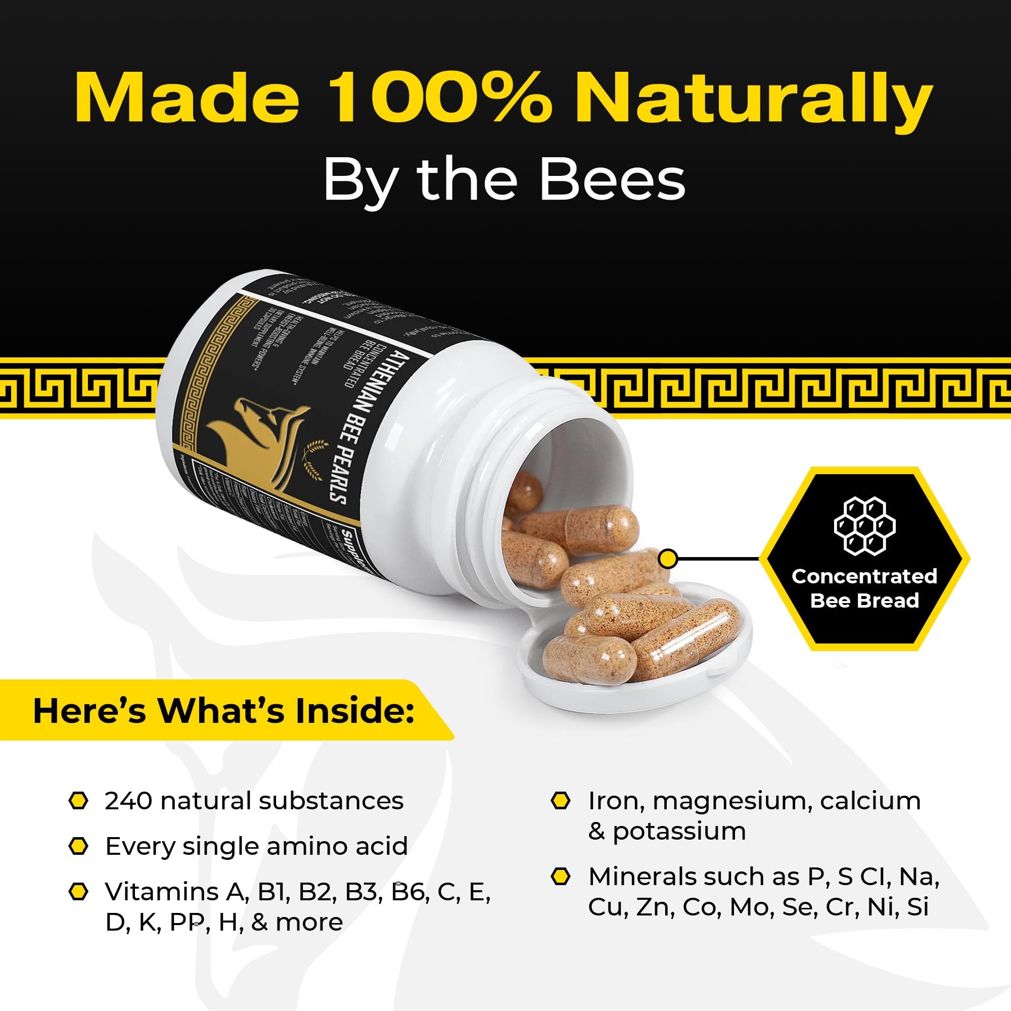 Foto 5 pulgar | Suplemento De Polen De Abeja Athenian Bee Pearls Con Vitamina C - Venta Internacional.