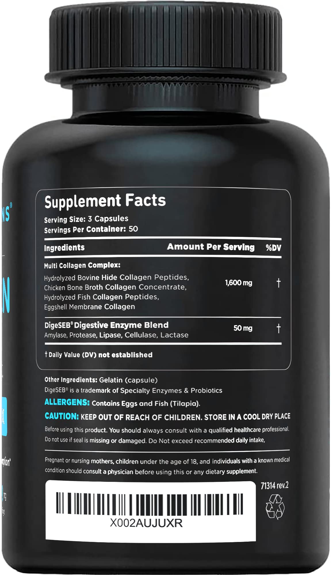 Foto 4 pulgar | Suplemento Vital Vitamins De Colágeno Tipo I, Ii, Iii, V, X, 300 Cápsulas - Venta Internacional.
