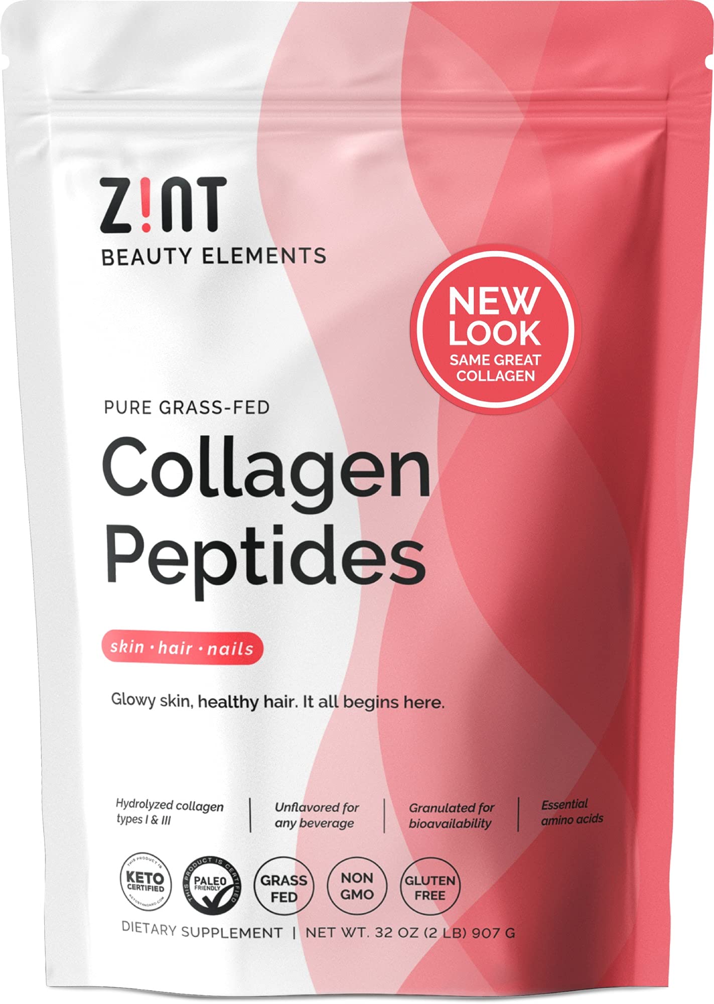 Foto 2 pulgar | Péptidos De Colágeno En Polvo Zint 946 Ml Paleo Keto Alimentados Con Pasto - Venta Internacional.
