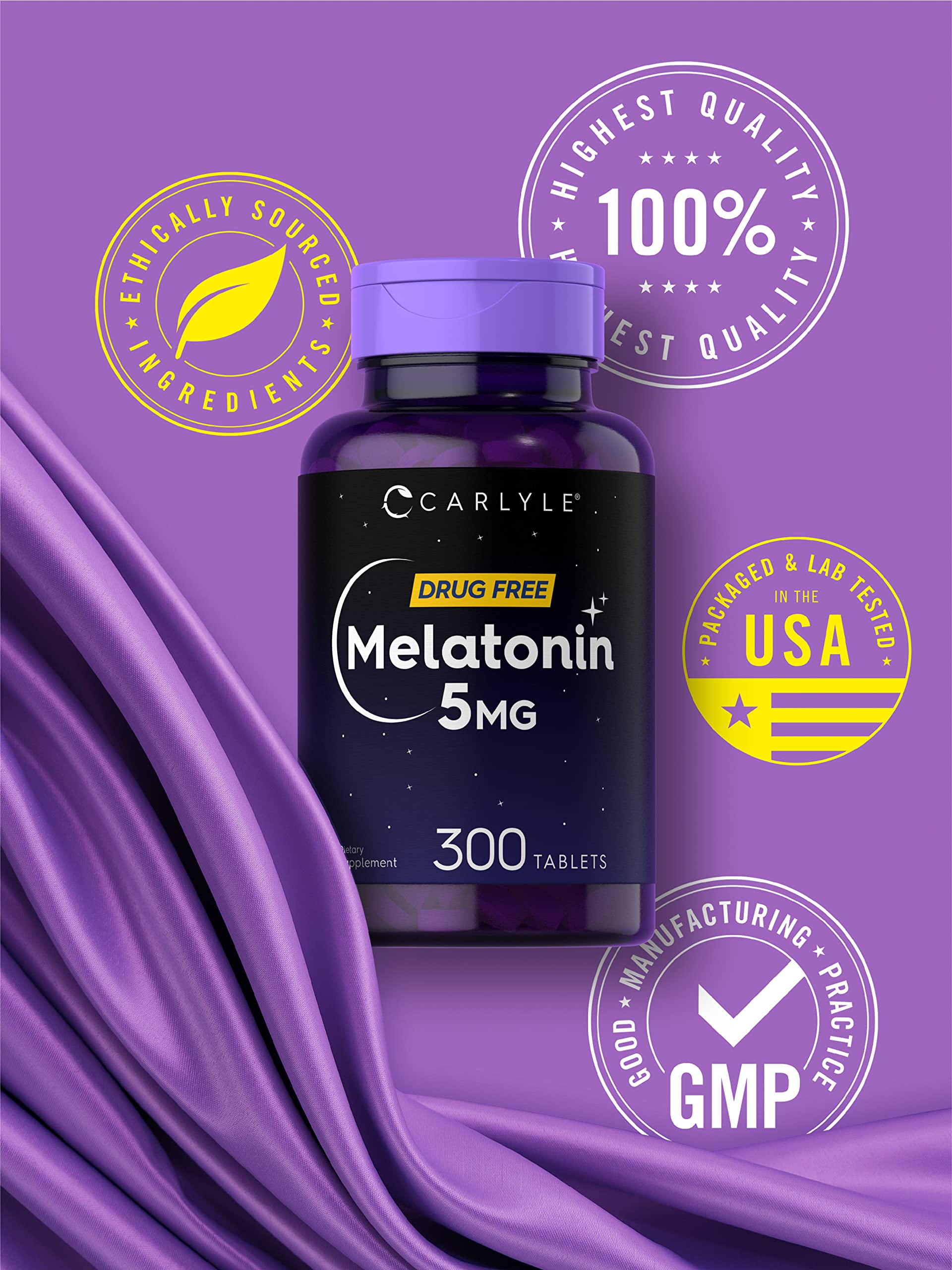 Foto 6 pulgar | Suplemento Carlyle Melatonin 5 Mg 300 Comprimidos Vegetariano - Venta Internacional.