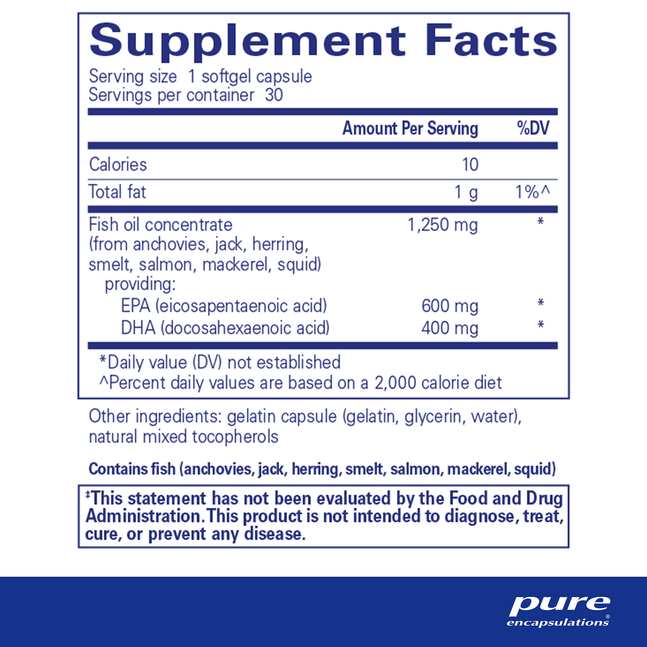Foto 3 pulgar | Cápsulas De Gelatina Blanda Supplement Pure Encapsulations O.n.e. Omega 30 - Venta Internacional.