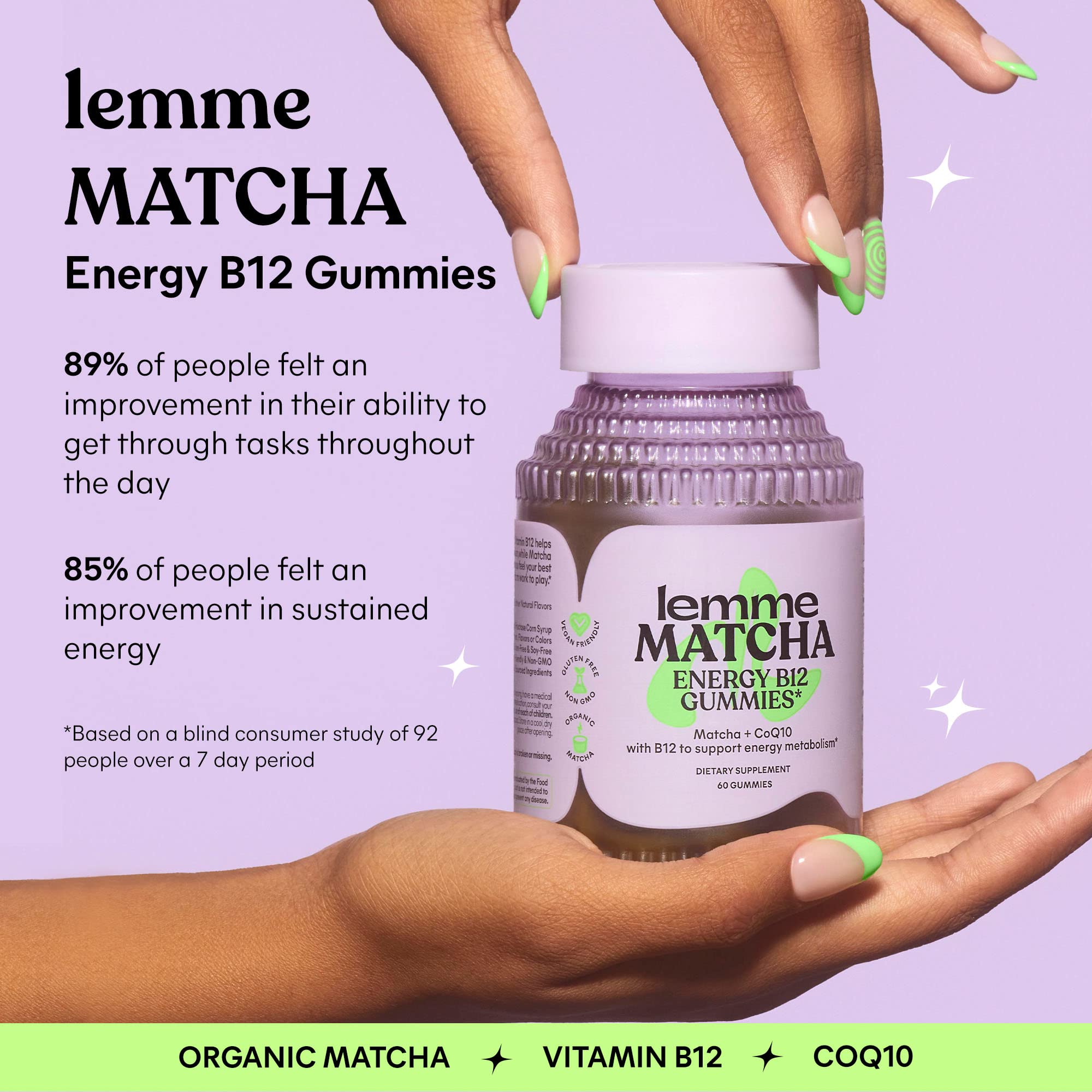Foto 3 pulgar | Superalimento Energy Gummies Lemme Matcha Con Matcha B12 Coq10 - Venta Internacional.