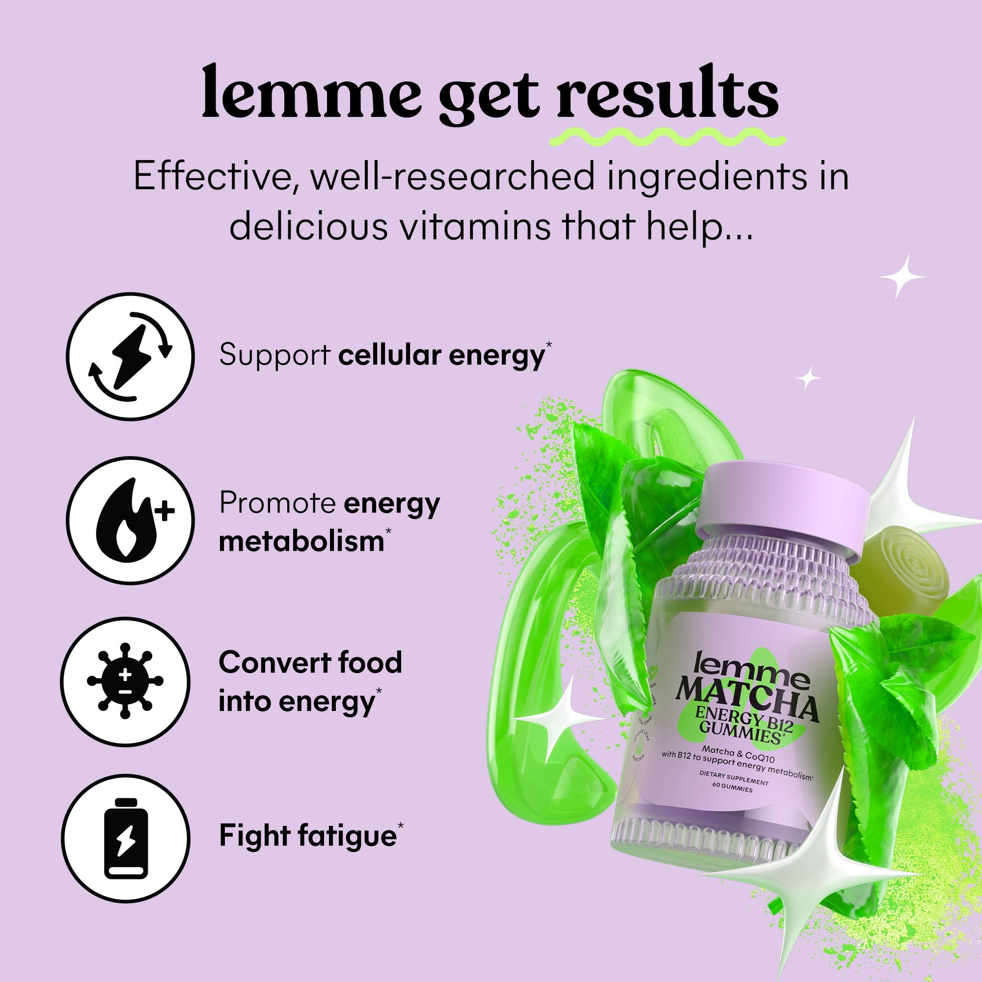 Foto 4 pulgar | Superalimento Energy Gummies Lemme Matcha Con Matcha B12 Coq10 - Venta Internacional.