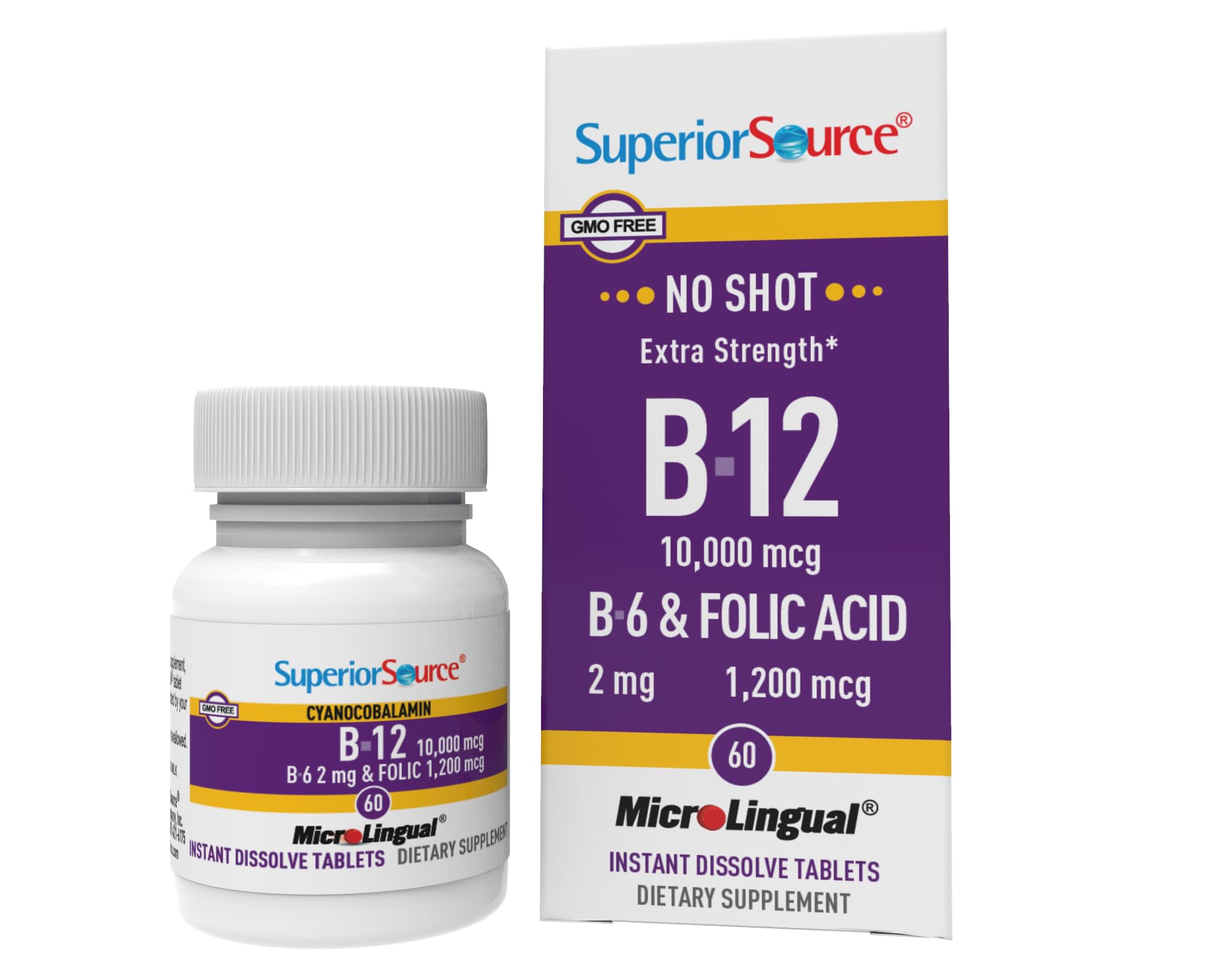 Foto 2 pulgar | Suplemento De Vitamina B12 De Fuente Superior, 10 000 Mcg, Tabletas 60 - Venta Internacional.