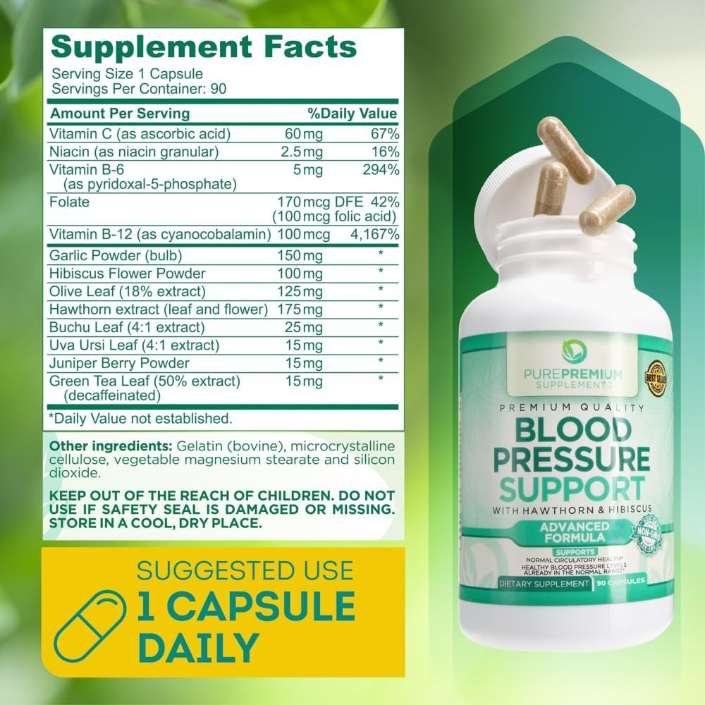 Foto 5 | Suplemento Purepremium Blood Pressure Support 90 Cápsulas - Venta Internacional.
