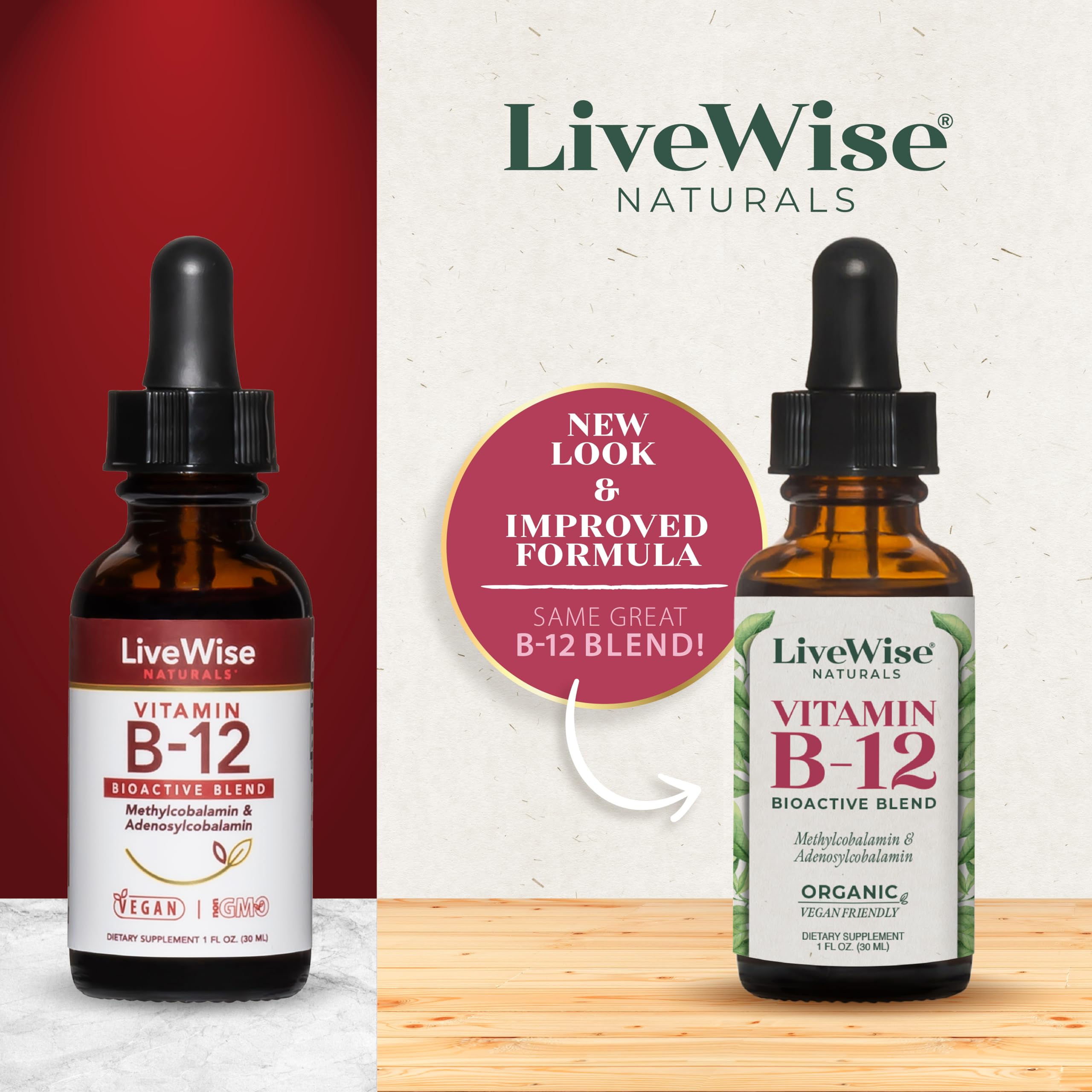 Foto 3 pulgar | Vitamina B12 Líquida Sublingual Live Wise Naturals - Venta Internacional.