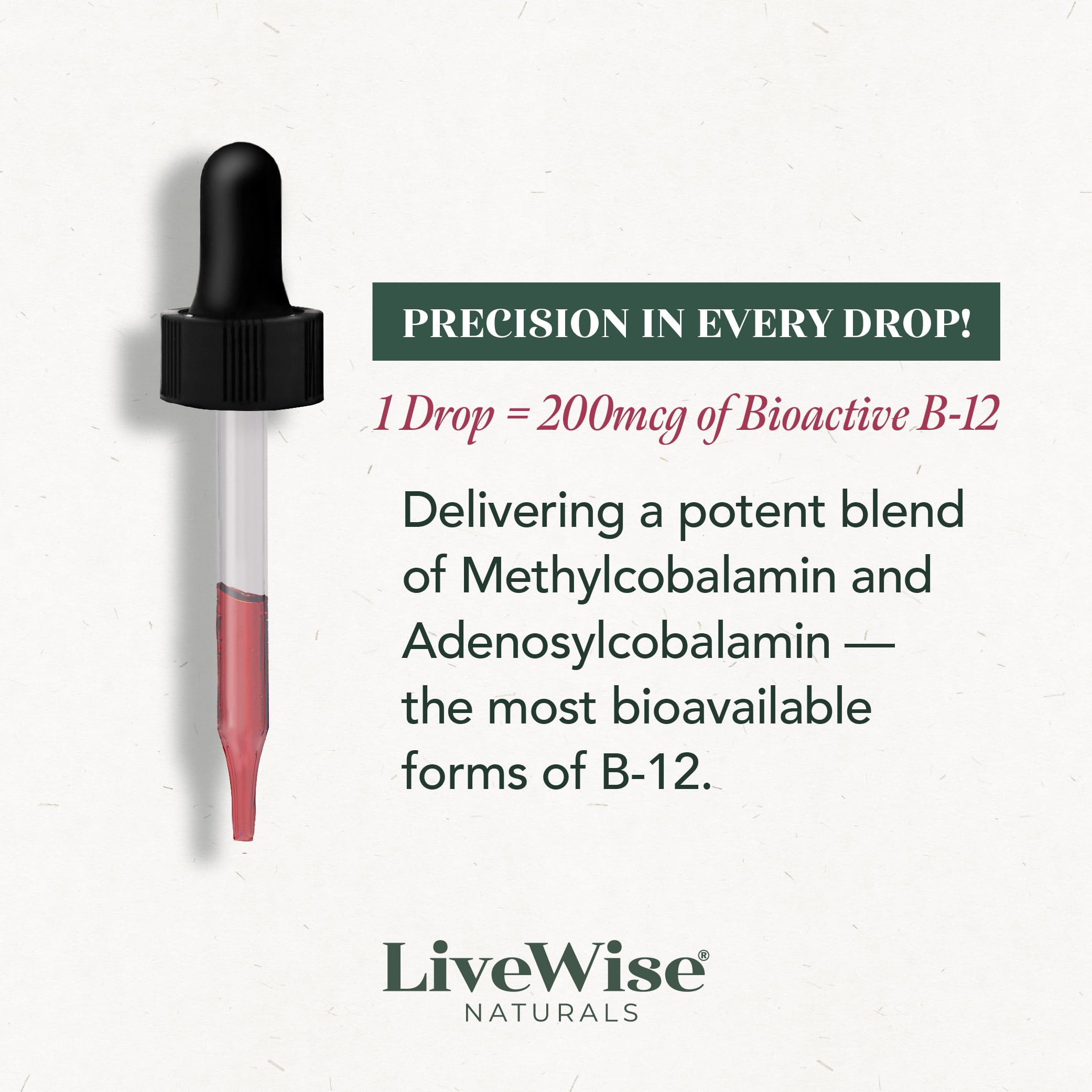 Foto 4 | Vitamina B12 Líquida Sublingual Live Wise Naturals - Venta Internacional.