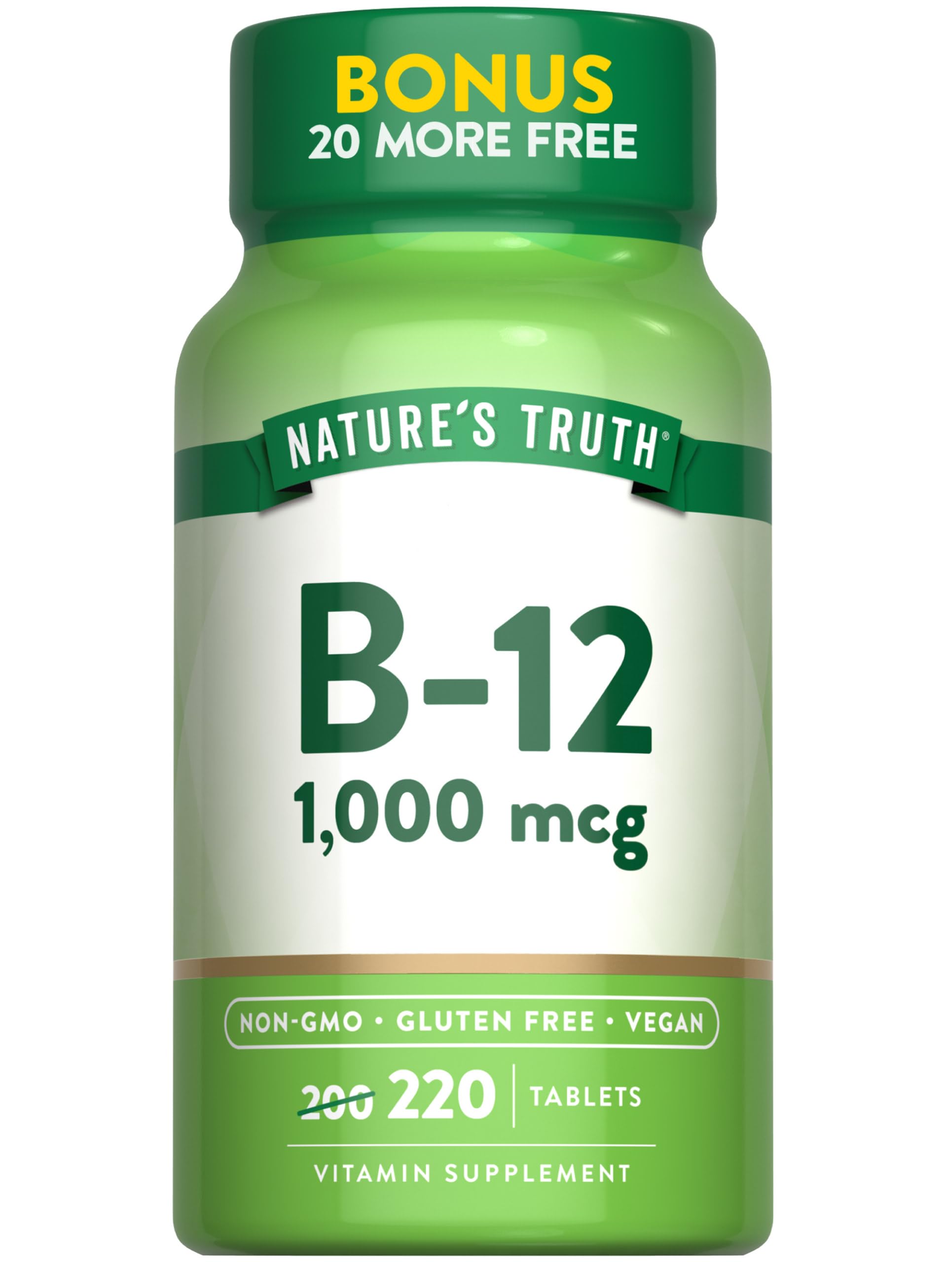 Foto 2 pulgar | Suplemento De Vitamina B12 De Nature's Truth, 1000 Mcg, 220 Tabletas - Venta Internacional.