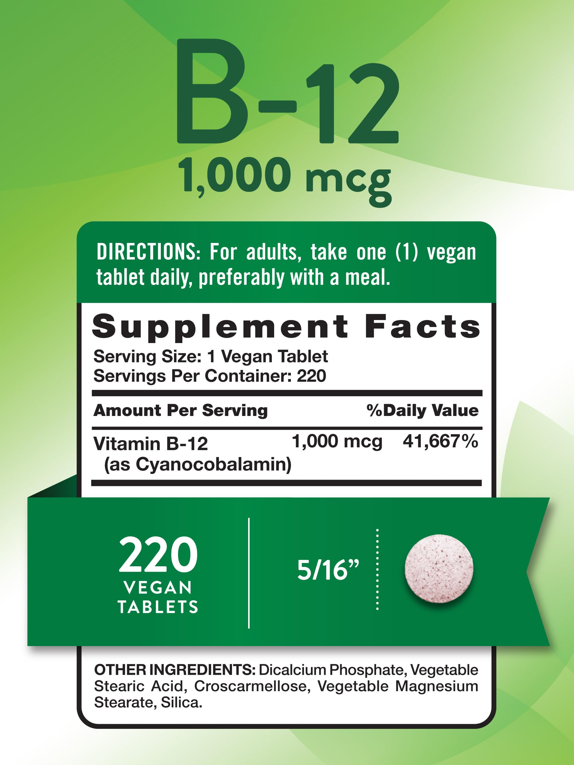 Foto 3 pulgar | Suplemento De Vitamina B12 De Nature's Truth, 1000 Mcg, 220 Tabletas - Venta Internacional.