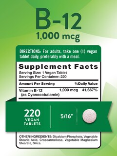 Foto 2 | Suplemento De Vitamina B12 De Nature's Truth, 1000 Mcg, 220 Tabletas - Venta Internacional.