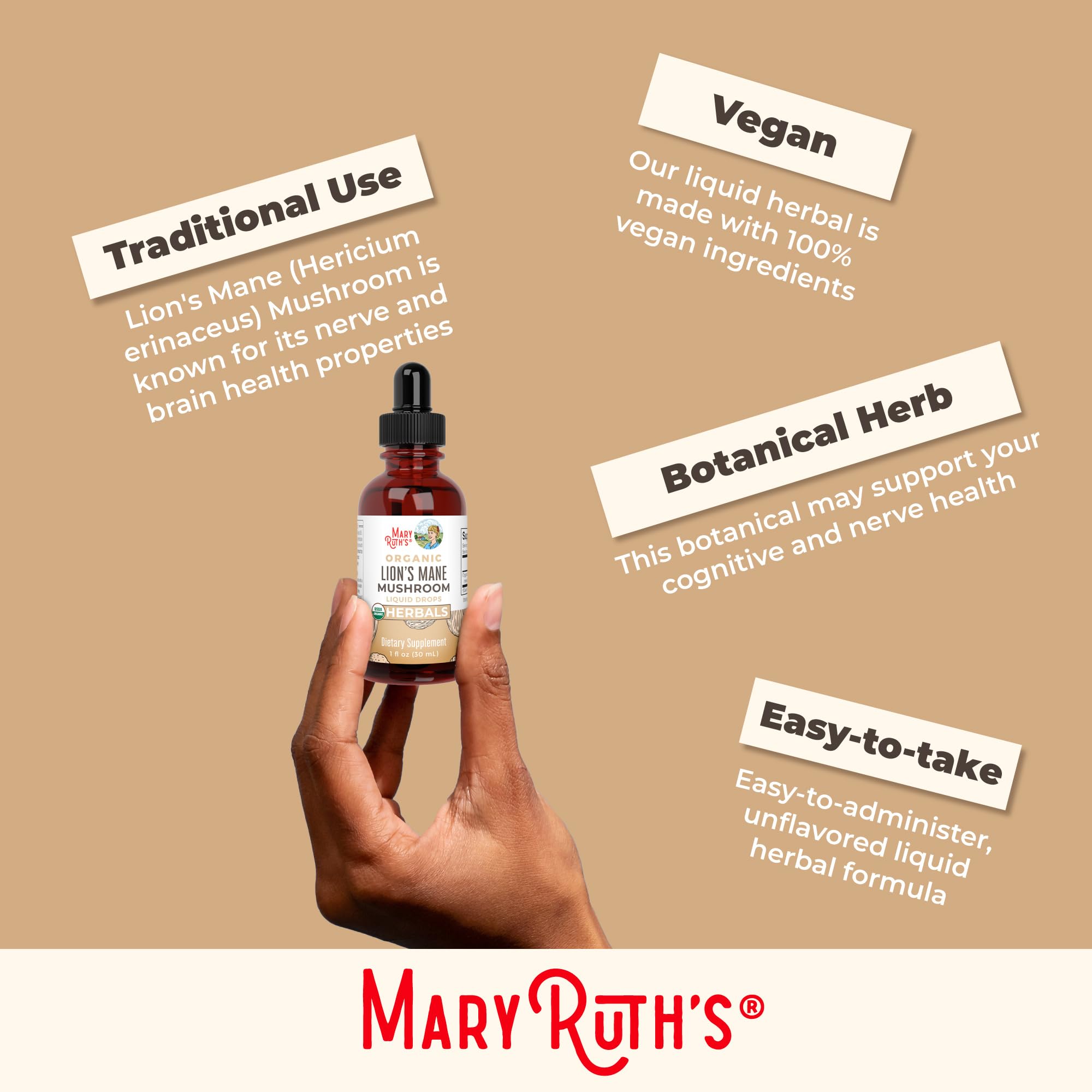 Foto 8 pulgar | Suplemento De Extracto De Melena De León Maryruth Organics 30 Ml - Venta Internacional.