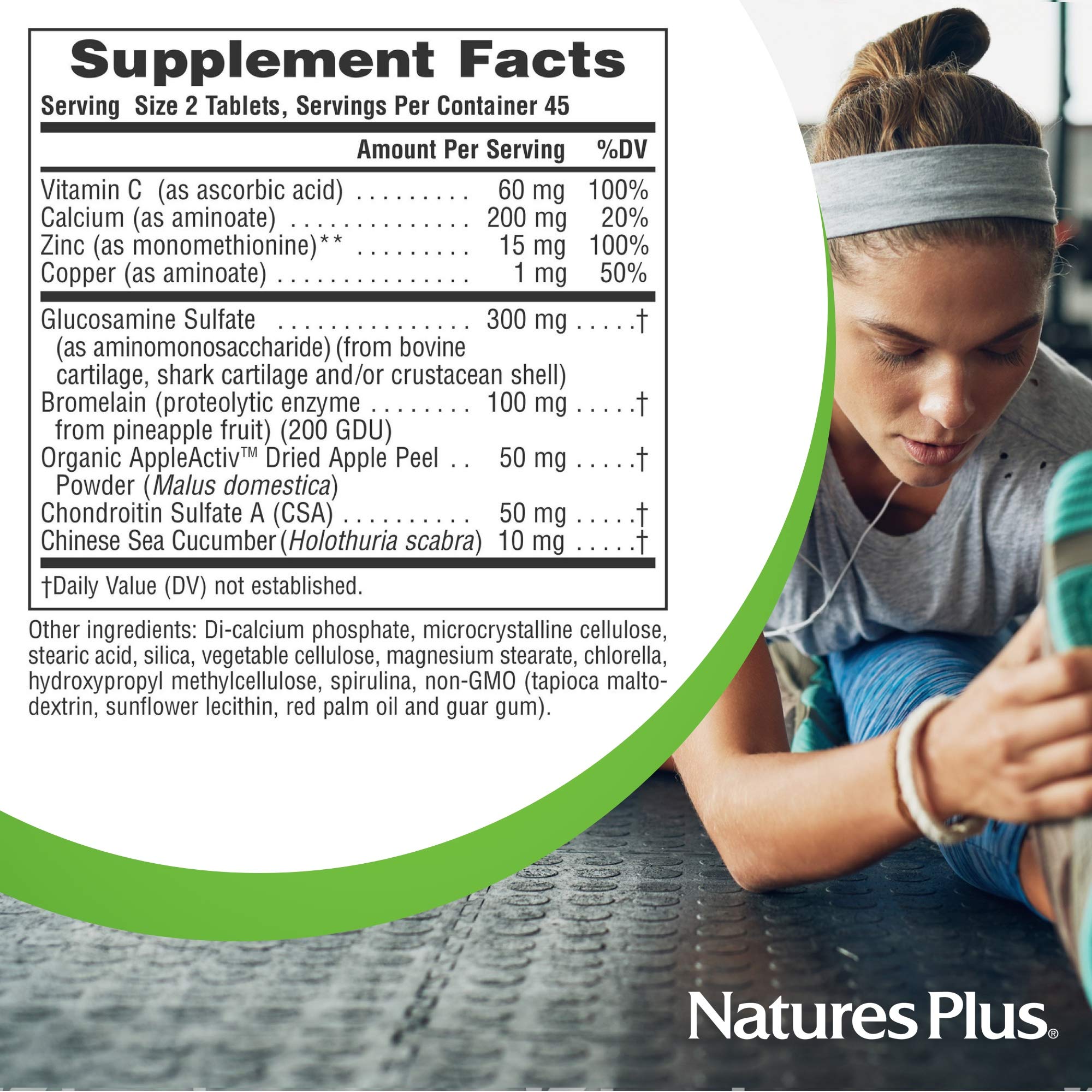 Foto 3 pulgar | Suplemento Natures Plus Connect-all De 300 Mg De Sulfato De Glucosamina - Venta Internacional.