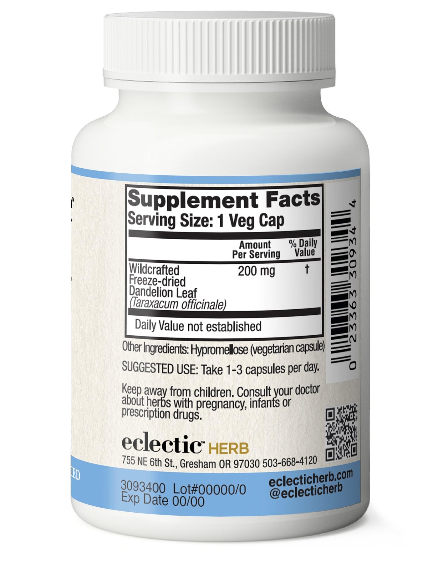 Foto 5 pulgar | Suplemento Eclectic Institute Dandelion Leaf 90 Ct (200 Mg) - Venta Internacional.