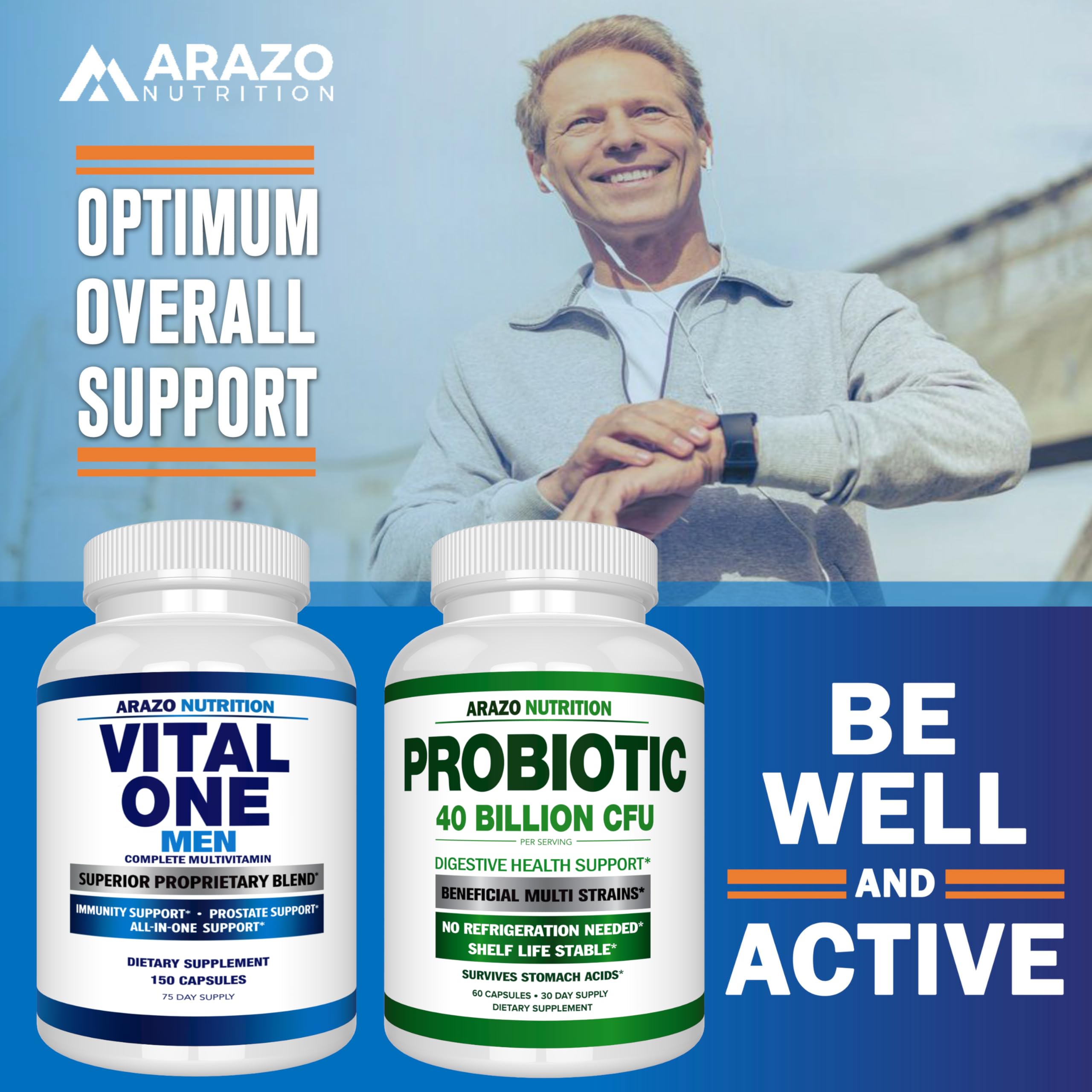 Foto 7 pulgar | Suplemento Multivitamínico Vital One De Arazo Nutrition Para Hombres - Venta Internacional.