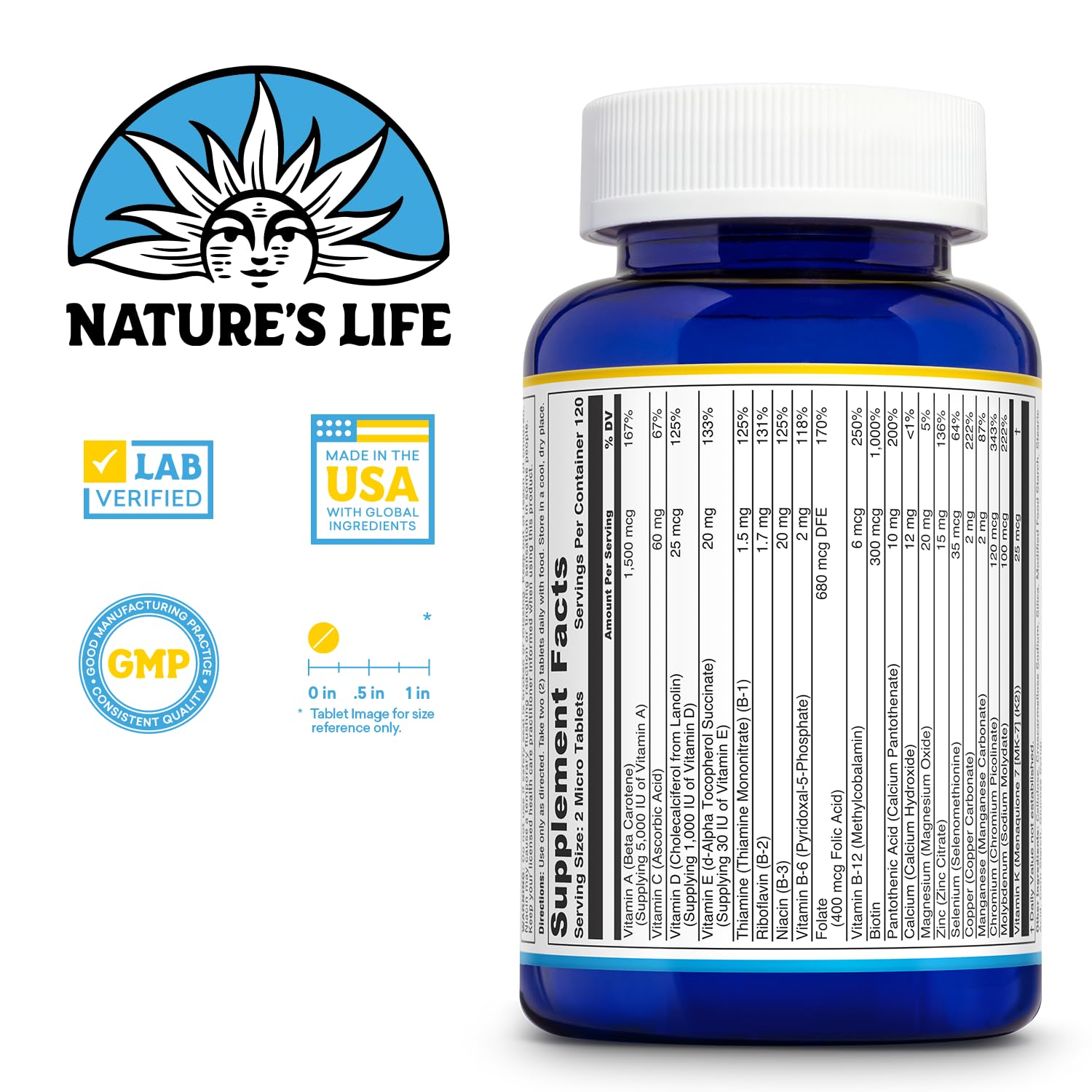 Foto 3 pulgar | Multivitamínico Nature's Life Mighty Mini Vite 240 Comprimidos - Venta Internacional.