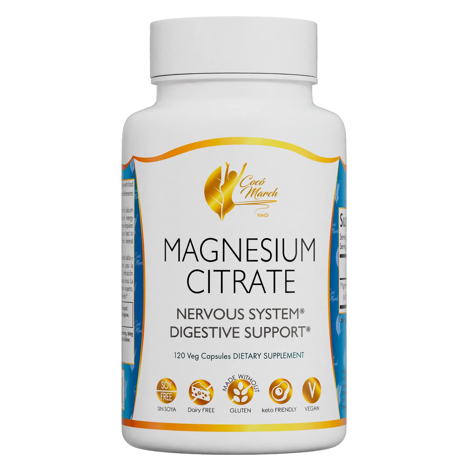 Suplemento Cocó March Citrato De Magnesio 800 Mg 120 Cápsulas - Venta Internacional.