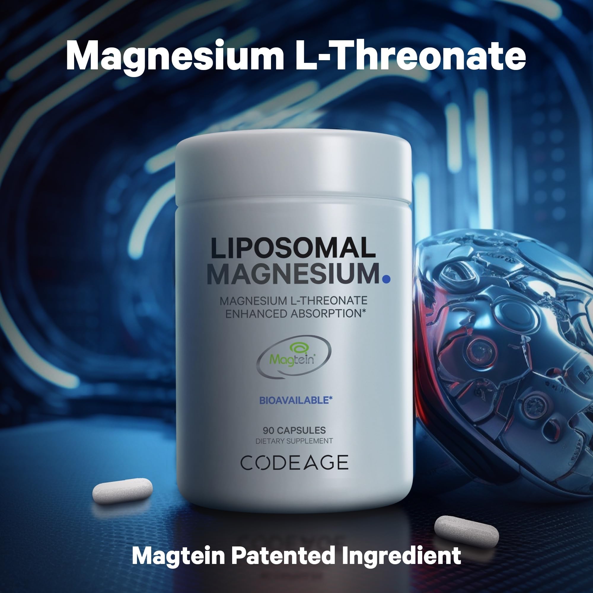 Foto 4 pulgar | Suplemento De L-treonato De Magnesio Liposomal Codeage 90 Cápsulas - Venta Internacional.
