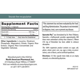 Foto 3 | Suplemento D'adamo Personalized Nutrition Quercetin Plus 90 Cápsulas - Venta Internacional.