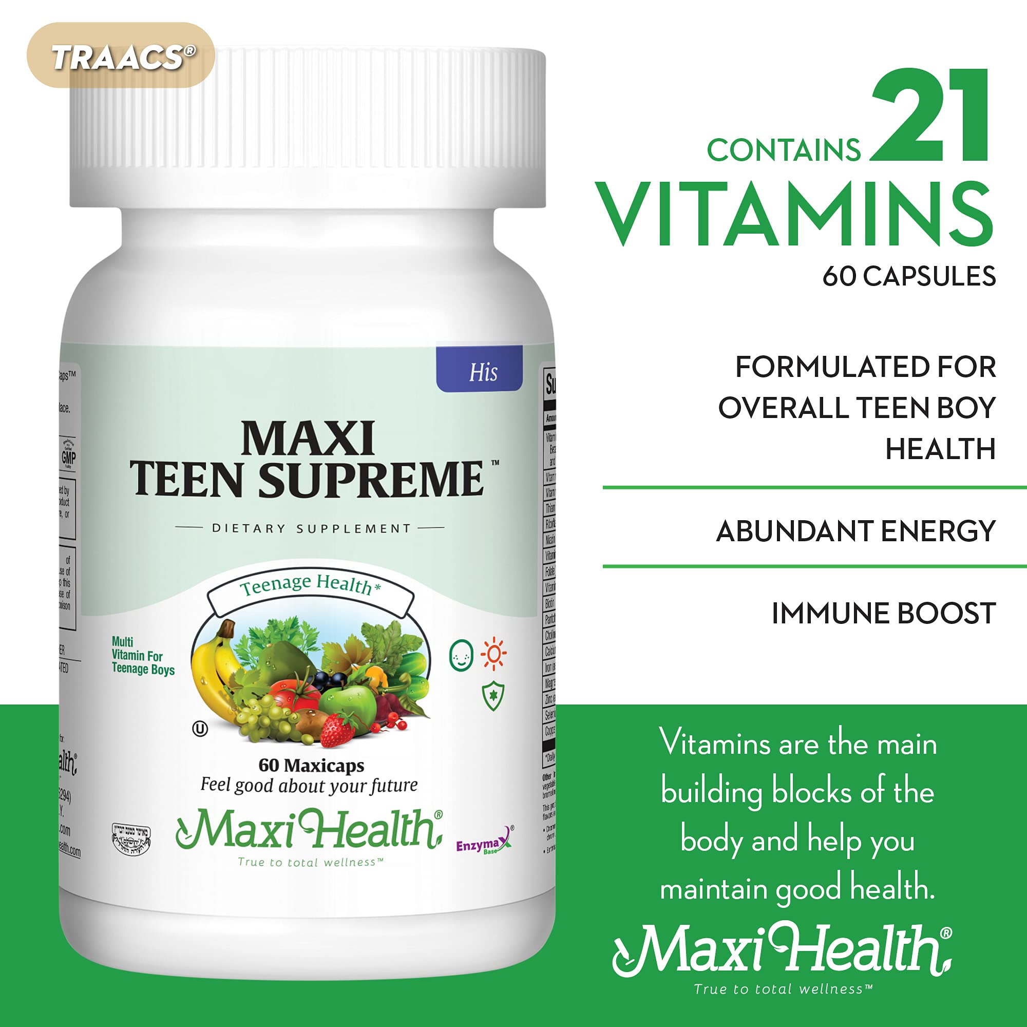 Foto 4 pulgar | Cápsulas Multivitamínicas Maxi Health Teen Supreme His Boys 12-17 - Venta Internacional.