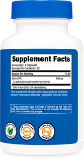 Foto 5 | Suplemento Nutricost Alpha Gpc 600 Mg 60 Cápsulas Vegetariano - Venta Internacional.
