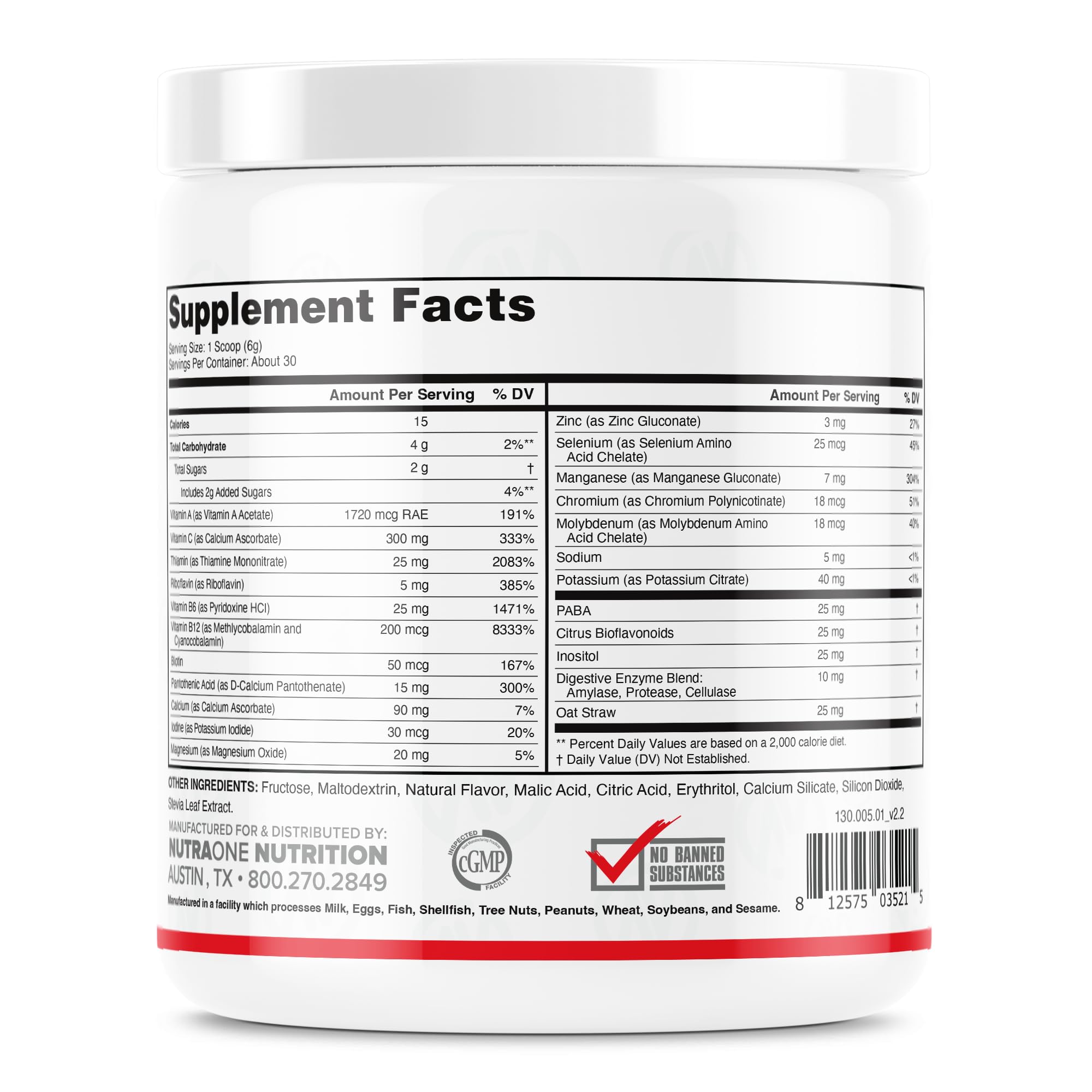 Foto 4 pulgar | Vitamina En Polvo Nutraone Vitality Fruit Punch 30 Porciones - Venta Internacional.